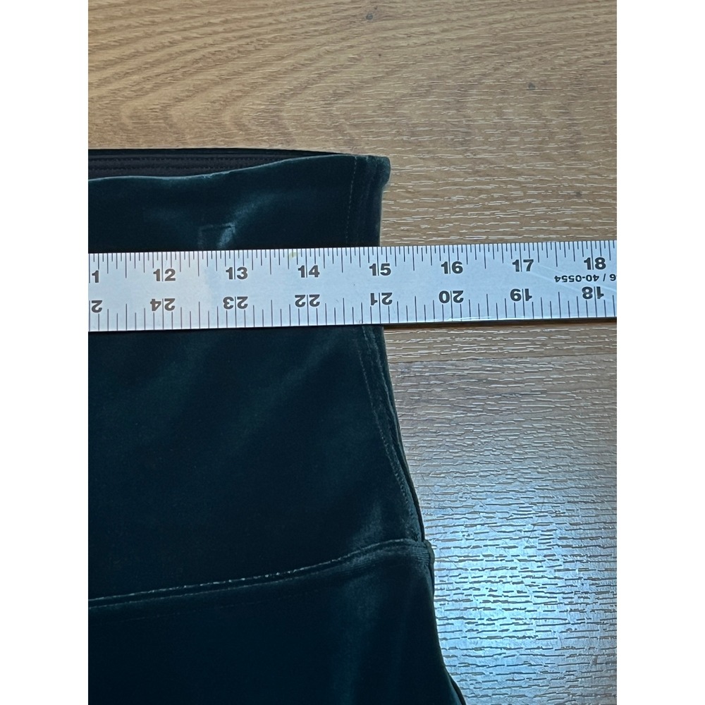 Spanx Velvet Leggings Womens 1X Green High Rise Pull On Slimming Pants Holiday - Picture 8 of 10